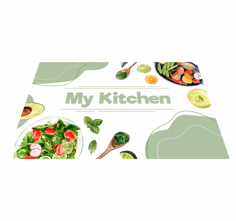 My Culinary Slice kitchen vinyl rug - TenStickers