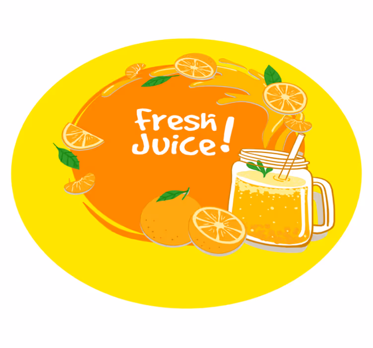 Orange juice kitchen vinyl rug - TenStickers