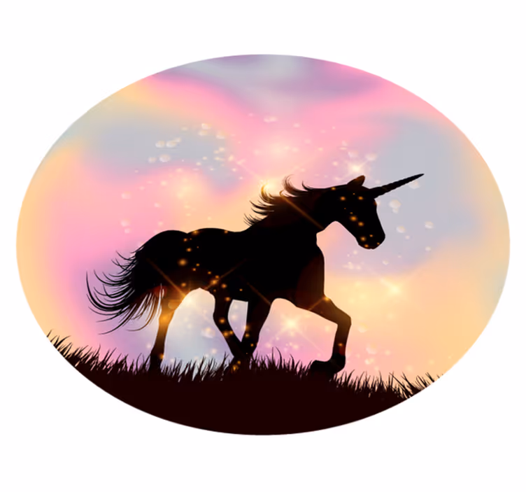 unicorn hologram gradient background animal rug - TenStickers