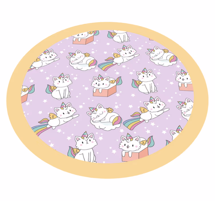 Unicorn Cat Adventure vinyl rug - TenStickers