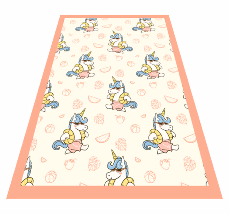 Unicorn Patterned kids vinyl rug - TenStickers