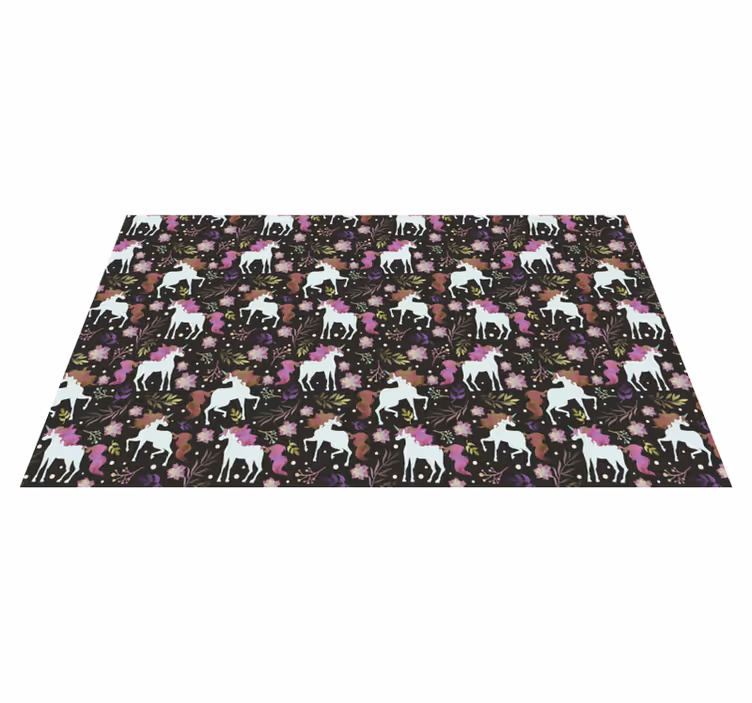 Playful Unicorn Motif vinyl rug - TenStickers