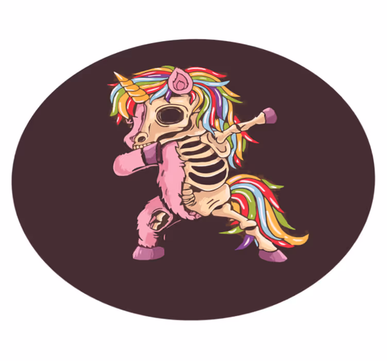 unicorn zombie dabbing  halloween rugs - TenStickers
