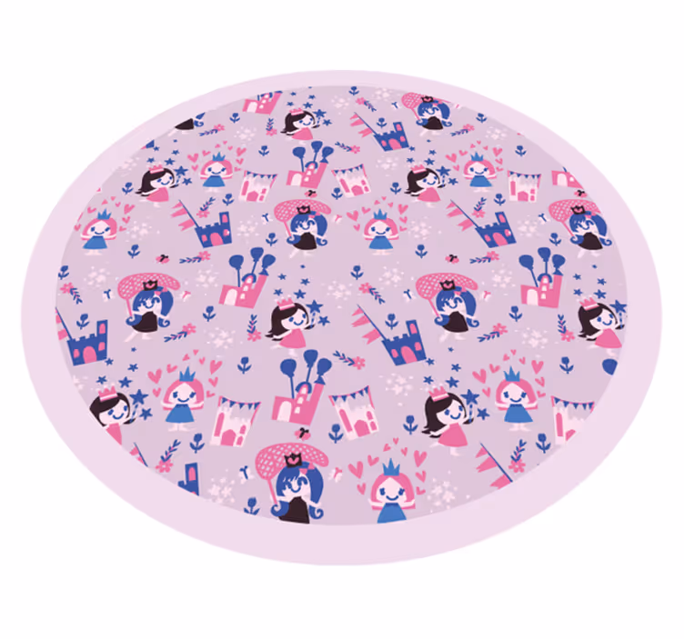 Fairytale Circlet kids vinyl rug - TenStickers