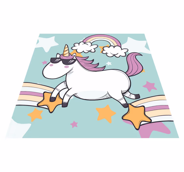 Unicorn Rainbow vinyl rug - TenStickers