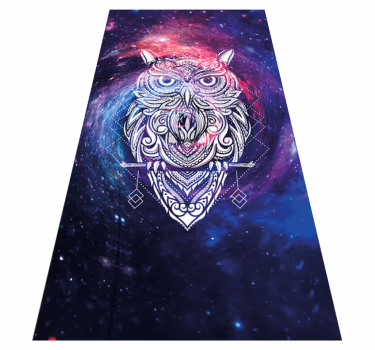 Cosmic Owl Illustration animal vinyl rug - TenStickers