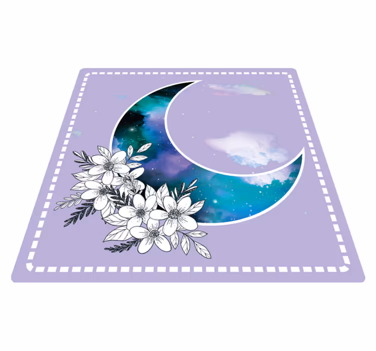 Celestial Blossoms flower vinyl rug - TenStickers