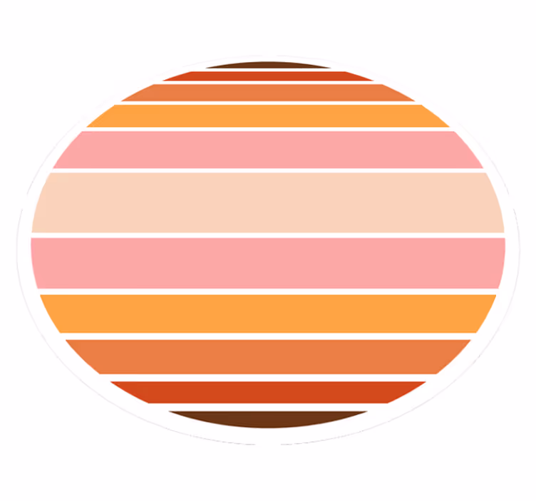 70's sun circle geometric vinyl rugs - TenStickers