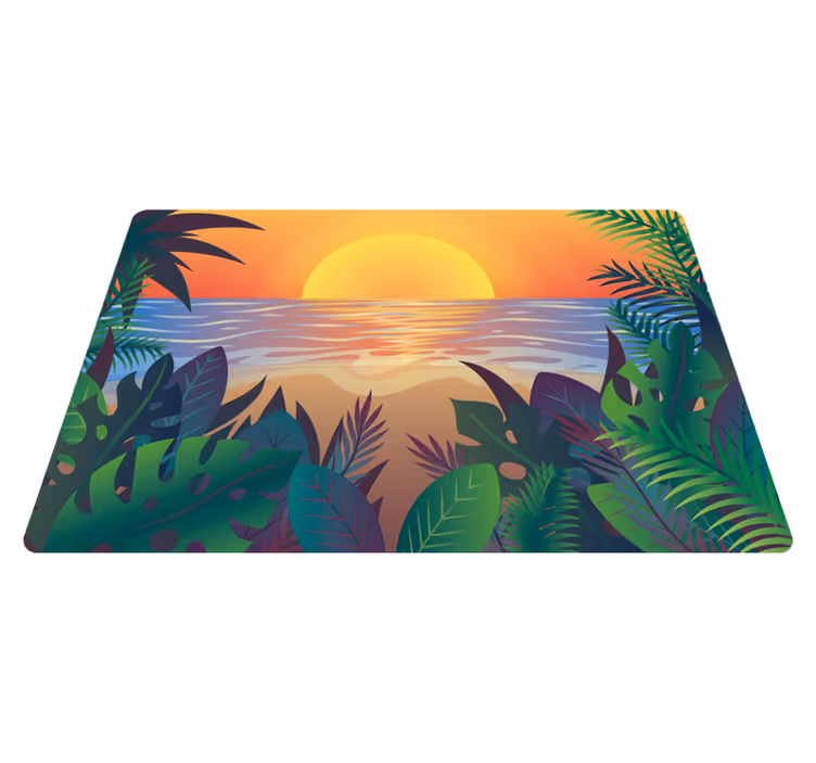 Tropical Sunset nature vinyl rug - TenStickers