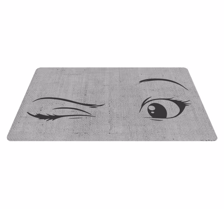 Winking female anime eyes vinyl rug - TenStickers