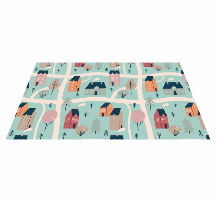 Children's Activity Town kids vinyl rug - TenStickers