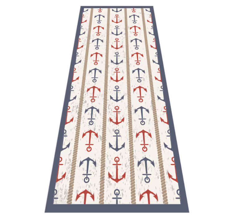 Nautical themed vintage vinyl rug - TenStickers
