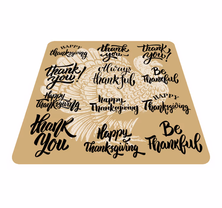 Turkey and thanksgiving quotes vinyl rug - TenStickers