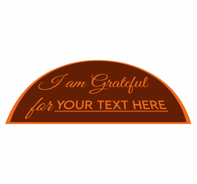 Personalised I am grateful for custom rug - TenStickers