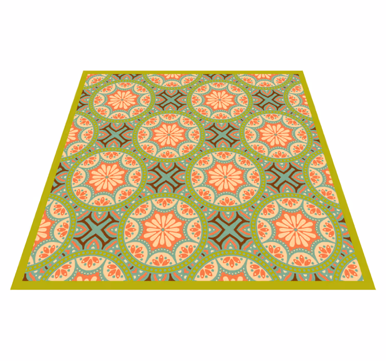 Square Persian green mosaic floor tiles - TenStickers