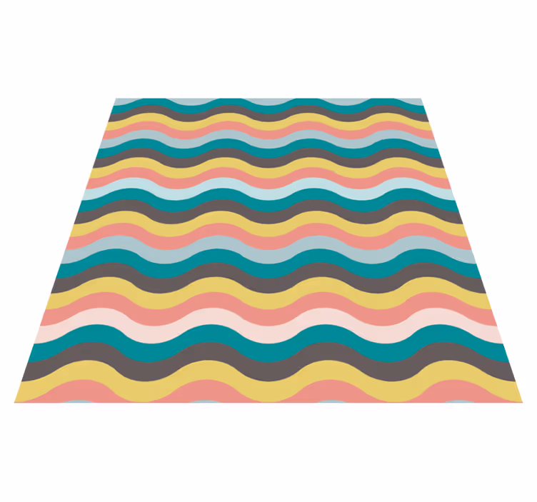 Scandinavian waves shape nordic vinyl rug - TenStickers
