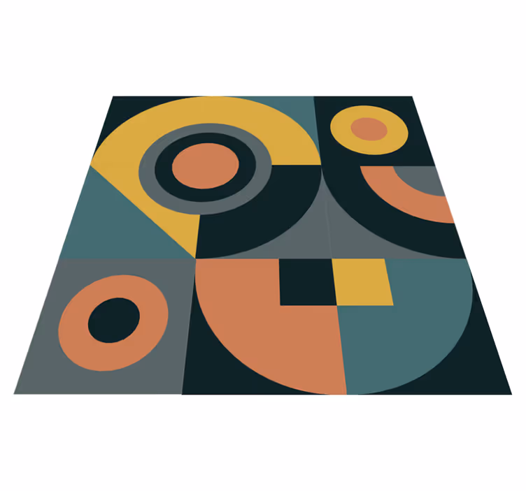 Geometric vinyl rug geometric shapes arrangement - TenStickers