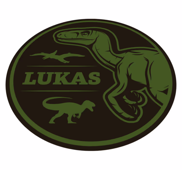 Personalized Dinosaur custom vinyl rug - TenStickers