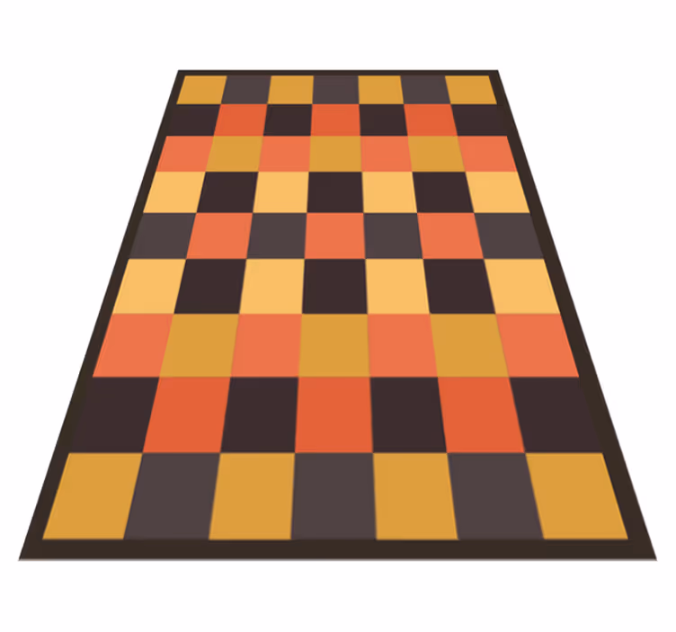 Geometric vinyl rug geometric checkerboard - TenStickers