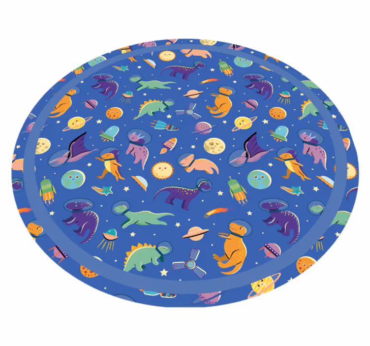 Dinosaurs in the space vinyl rug - TenStickers