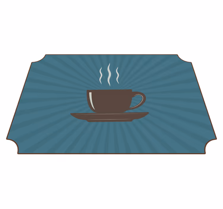 espresso coffee cup blue background modern rug - TenStickers