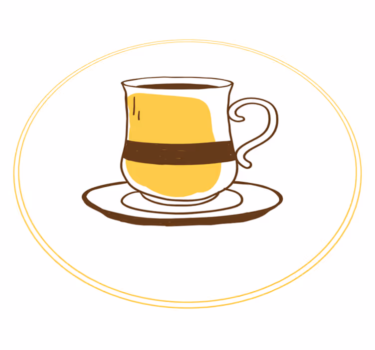 cup coffee white background modern rug - TenStickers