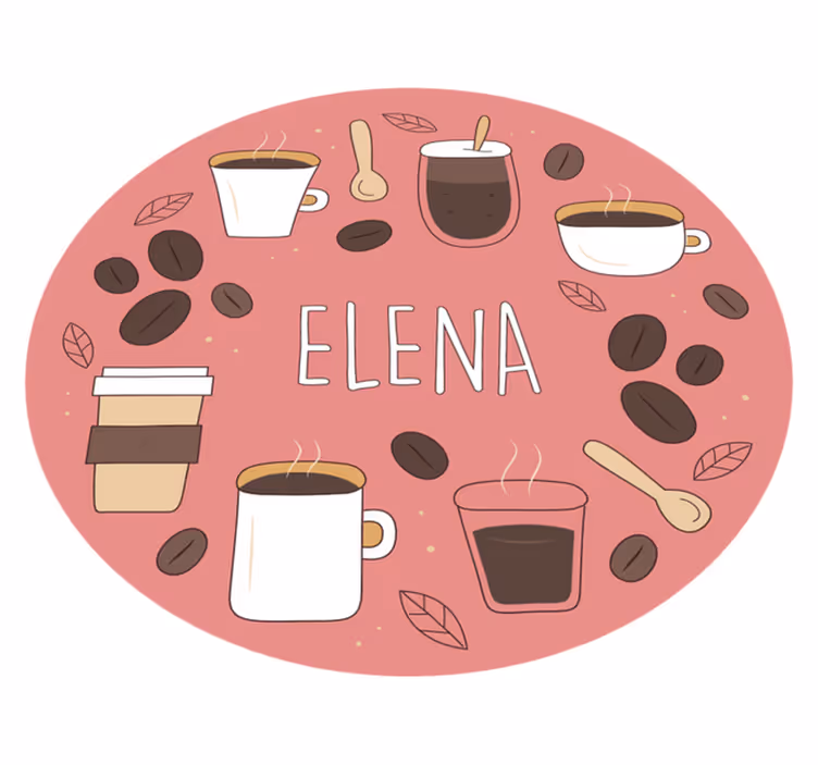 various cups of coffee modern rug - TenStickers