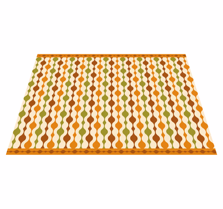 70s stripe figures vintage rug - TenStickers