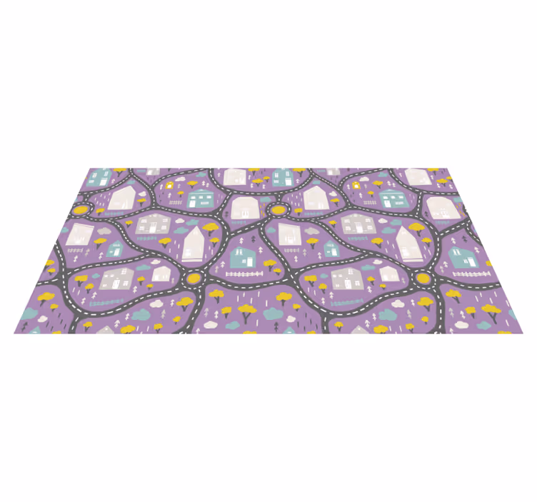 Route Map Play road vinyl rug - TenStickers
