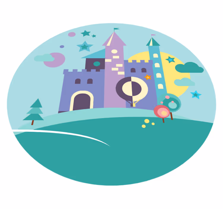Fantasy Castle Play kids vinyl rug - TenStickers