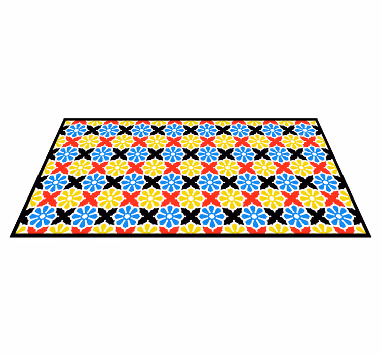 Mosaic vinyl rug colorful mosaic design - TenStickers