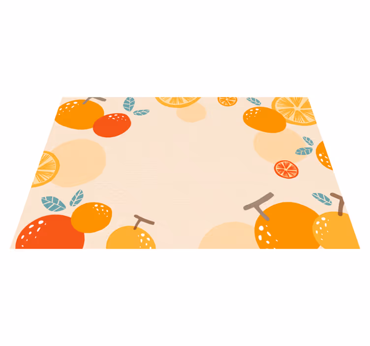Citrus Pattern flower vinyl rug - TenStickers