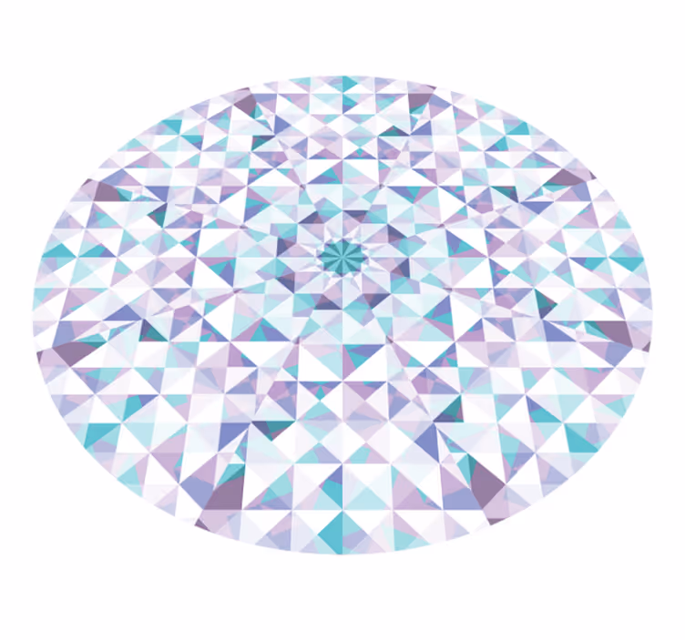 Geometric vinyl rug in geometric kaleidoscope design - TenStickers