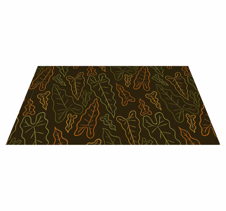 Leafy Contours flower vinyl rug - TenStickers