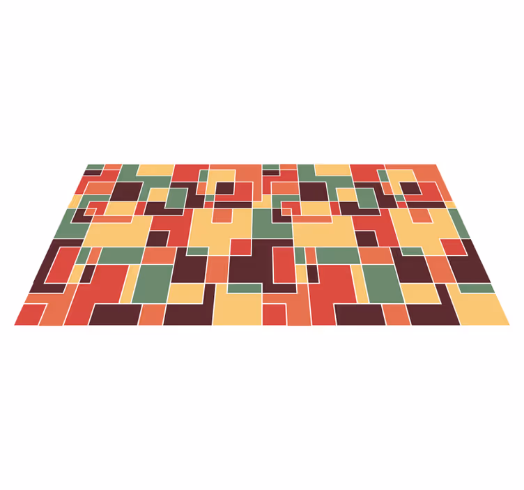 Colorful Abstract geometric vinyl rug - TenStickers