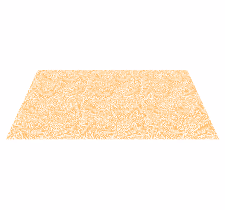 Lovely Orange Floral vinyl rug - TenStickers