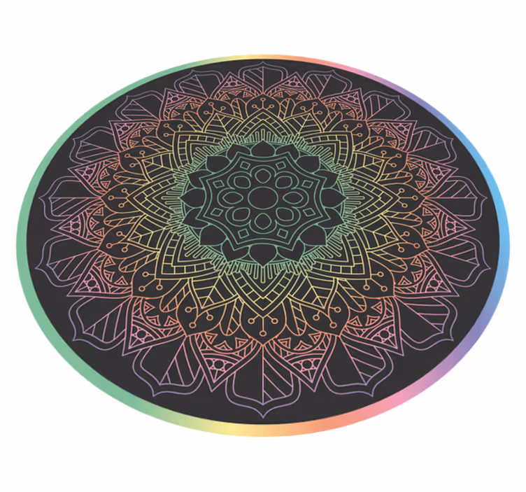 Rainbow mandala mandala vinyl rug - TenStickers