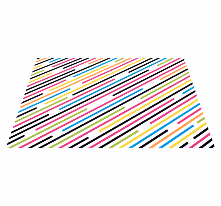 Vibrant Diagonal Lines stripes vinyl rug - TenStickers