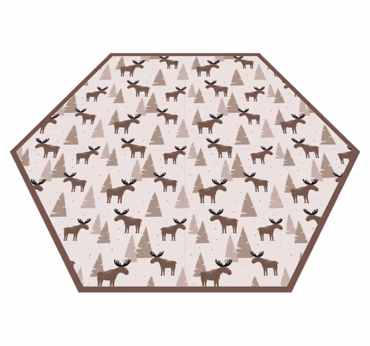 Nordic nature and fauna kids vinyl rug - TenStickers