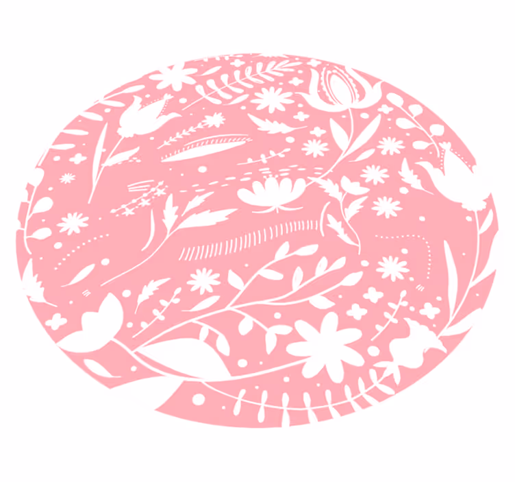 Botanical Motifs flower vinyl rug - TenStickers