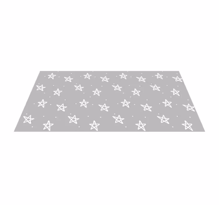 Silver Star Pattern vinyl rug - TenStickers