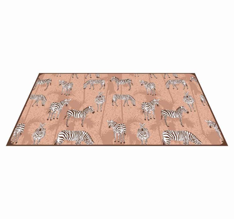 Zebra Herd Pattern animal print vinyl rug - TenStickers