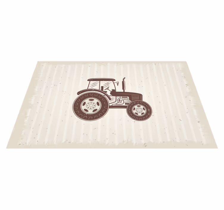 Vintage farm tractor vintage vinyl rug - TenStickers