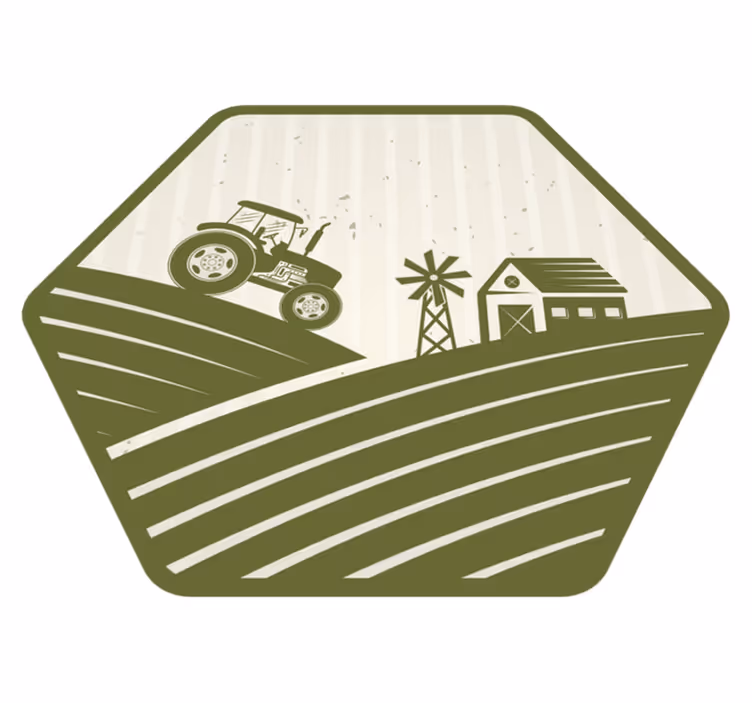 Vintage tractor and wind mill vintage vinyl rug - TenStickers