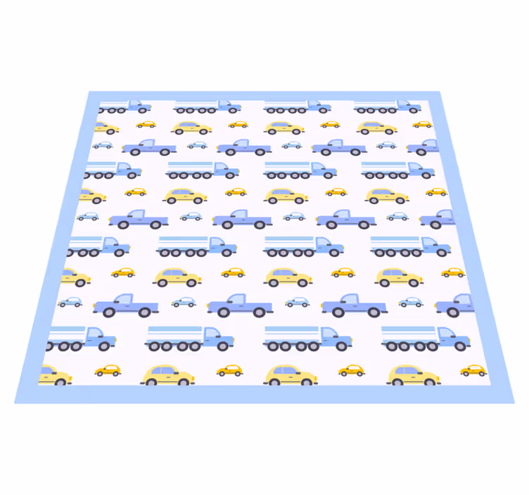 Playful Traffic Theme kids vinyl rug - TenStickers