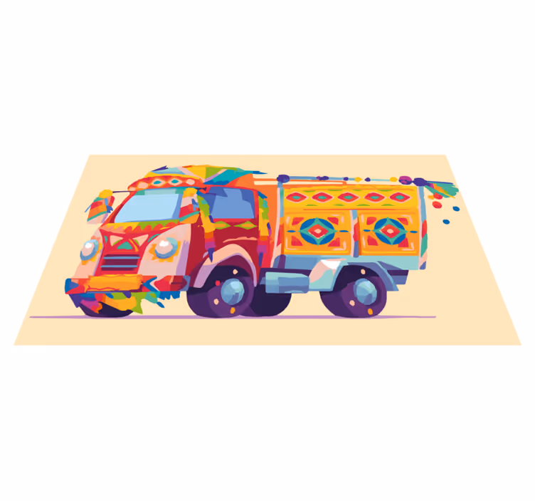 Carnival truck kids vinyl rug - TenStickers