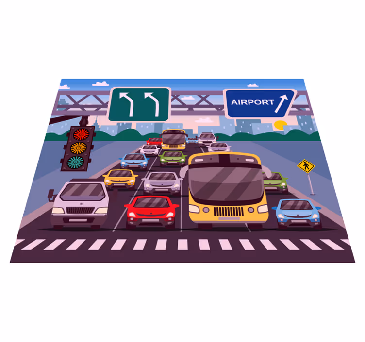 Traffic Playtime road vinyl rug - TenStickers