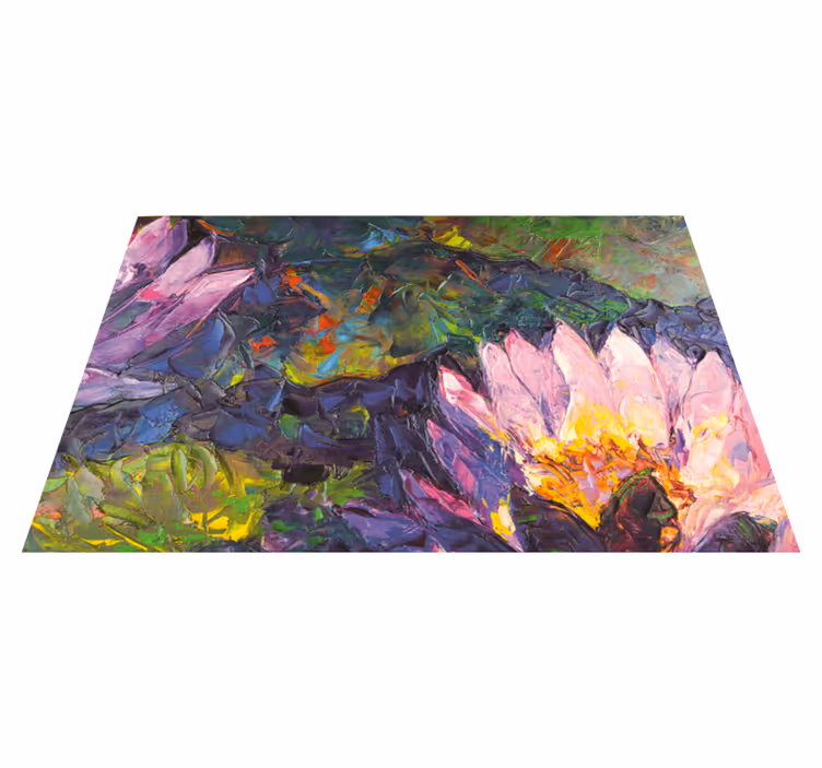 Impressionistic Florals flower vinyl rug - TenStickers