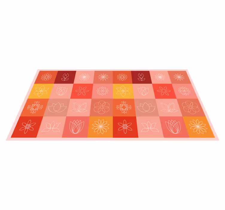 Floral Gradient Palette flower vinyl rug - TenStickers