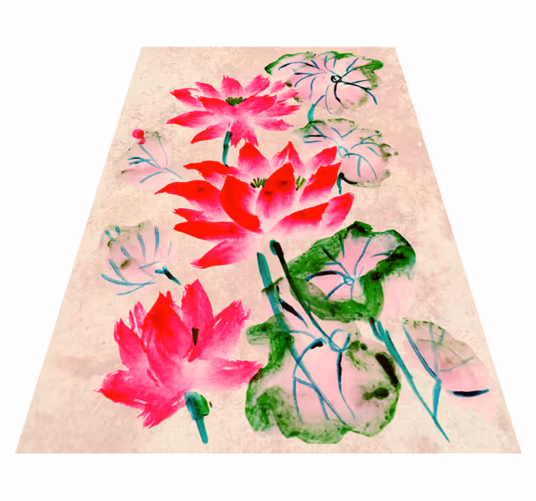 Elegant Floral Blooms flower vinyl rug - TenStickers